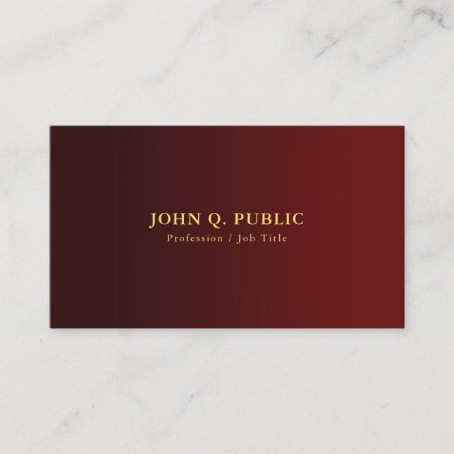 Custom Modern Elegant Professional Gold Text Business Card (Front)