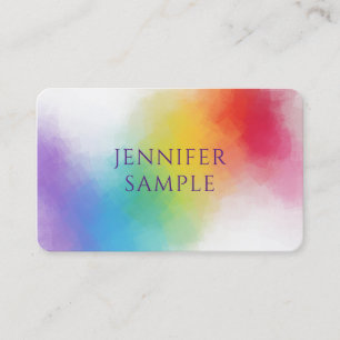 Custom Modern Elegant Rainbow Colours Template Business Card