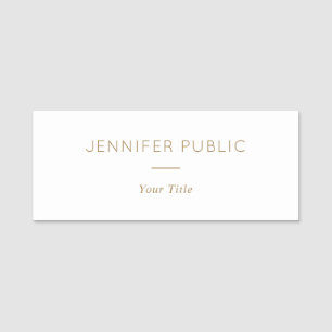 Custom Modern Elegant Rectangle Staff Employee Name Tag