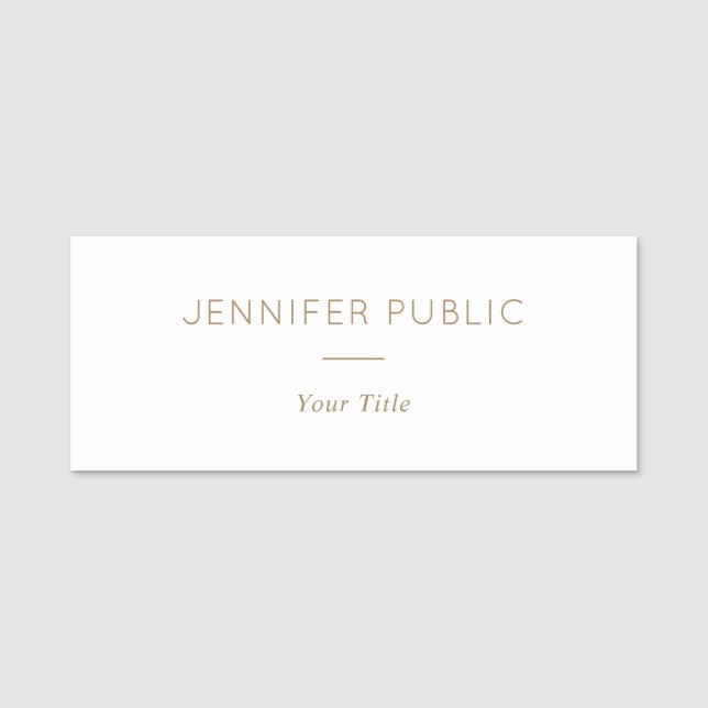 Custom Modern Elegant Rectangle Staff Employee Name Tag (Front)