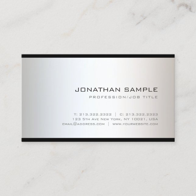 Custom Modern Elegant Simple Professional Template Business Card (Front)