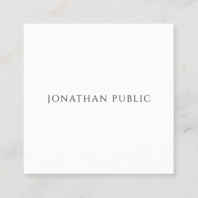 Custom Modern Elegant Simple Template Luxurious Square Business Card (Front)