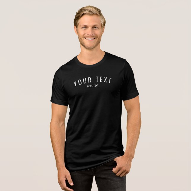 Custom Modern Elegant Simple Template Mens Black Tri-Blend Shirt (Front Full)