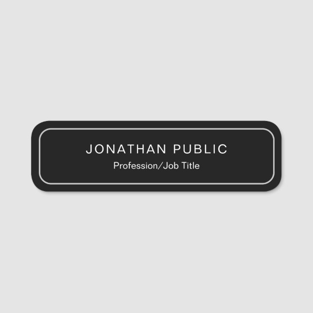 Custom Modern Elegant Simple Template Professional Name Tag (Front)