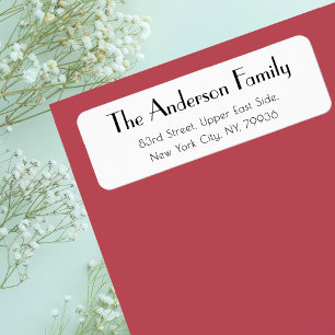 Custom Modern Elegant Simple White Return Address