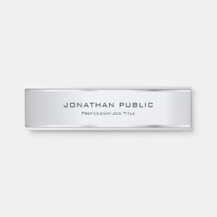 Custom Modern Elegant Template Glamour Silver Door Sign