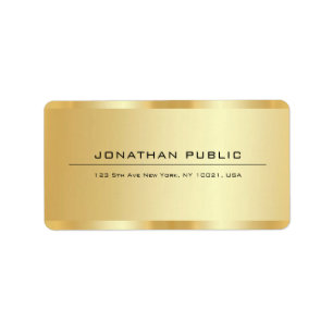 Custom Modern Elegant Template Gold Address Label