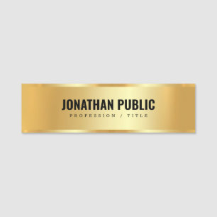 Custom Modern Elegant Template Gold Glamour Name Tag