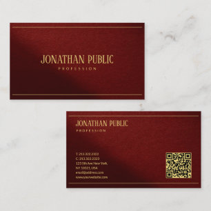 Custom Modern Elegant Template Gold Text QR Code Business Card