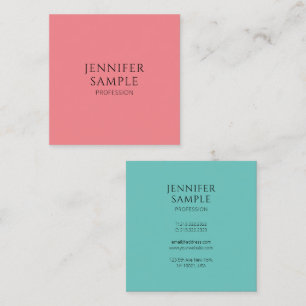 Custom Modern Elegant Trend Colors Template Square Business Card