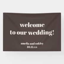 Custom Modern Fall Brown Wedding Custom Welcome