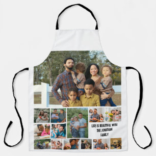 Custom Modern Family 14 Photo Collage Template Apron