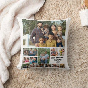 Custom Modern Family 14 Photo Collage Template Cushion