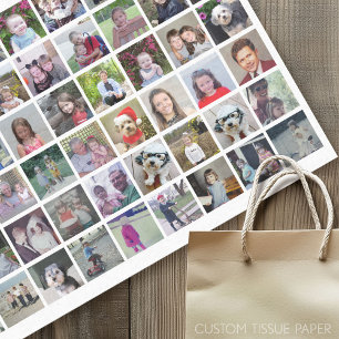Custom Modern Family 60 Photo Collage - white Tissue Paper