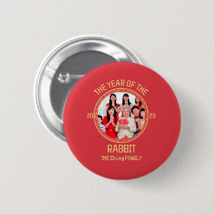 Custom Modern Family Chinese New Year Photo 6 Cm Round Badge