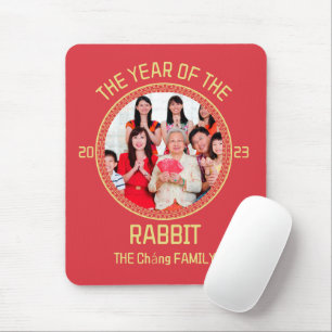Custom Modern Family Chinese New Year Photo Mouse Pad