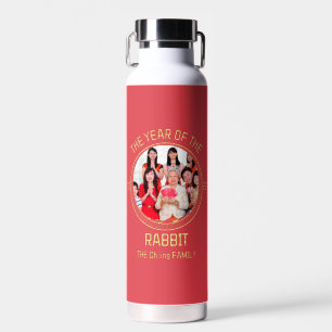 Custom Modern Family Chinese New Year Photo Water Bottle