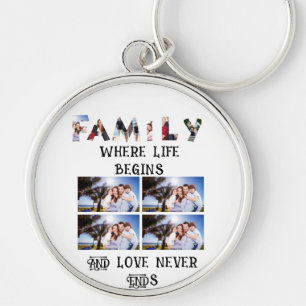 Custom Modern Family Love 10 Photo Collage  Key Ring