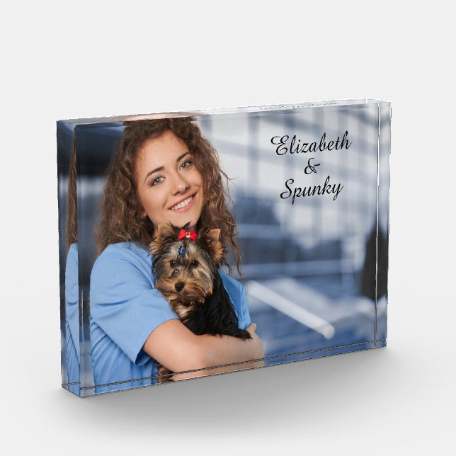  Custom Modern Family Love Pet Dog Personalise Photo Block (Left)
