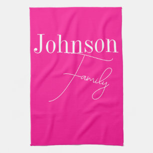 Custom Modern Family Name Tea Towel