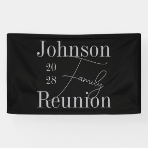 Custom Modern Family Reunion Black Silver Grey Banner