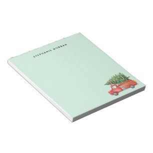 Custom Modern Firefighter Christmas Fire Truck Notepad