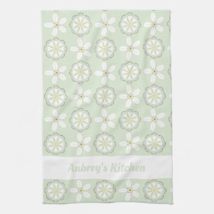 Custom Modern Floral Kitchen Towel