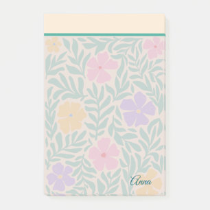 Custom Modern flower garden Pink Green Post-it Notes