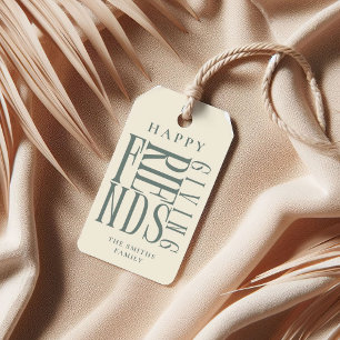 Custom Modern Friendsgiving Fall Elegant Favor  Gift Tags