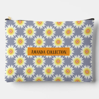 Custom modern girly floral bright purple chic accessory pouch