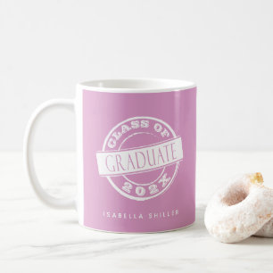 Custom Modern Girly Pink Graduate Coffee Mug