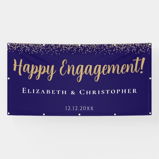 Custom Modern Gold Engagement Banner (Horizontal)