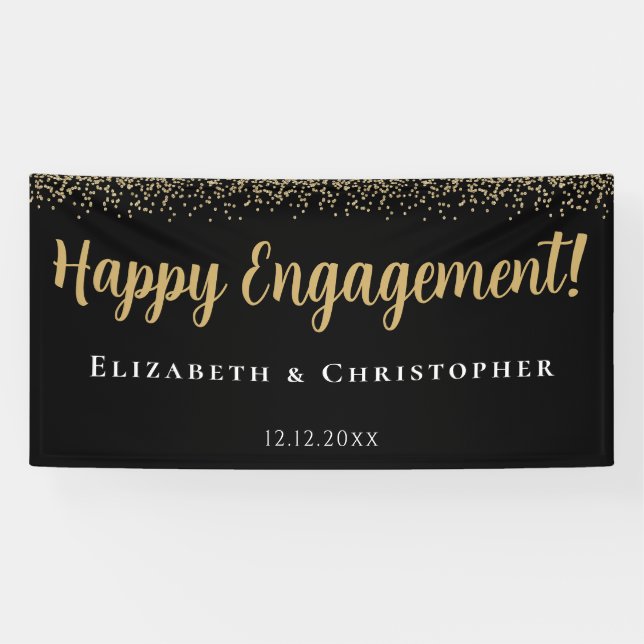 Custom Modern Gold Engagement Banner (Horizontal)