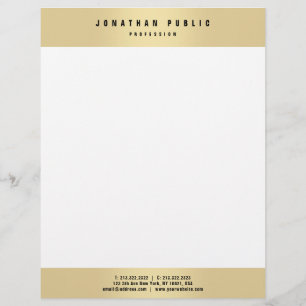 Custom Modern Gold Look Elegant Glamour Template Custom Letterhead