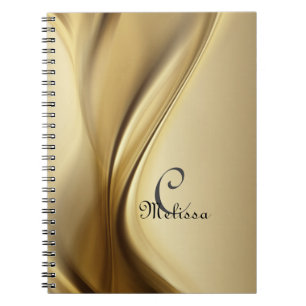 Custom Modern Gold Monogram Name  Notebook