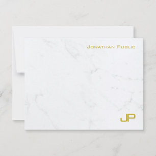 Custom Modern Gold White Marble Simple Template