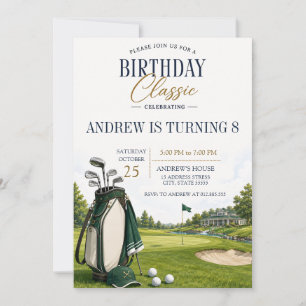 Custom modern Golf Birthday Invitation
