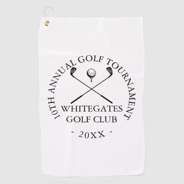 Custom Modern Golf Club Tournament  Towel (Front)