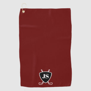 Custom Modern Golf Theme Logo Monogram Golf Towel