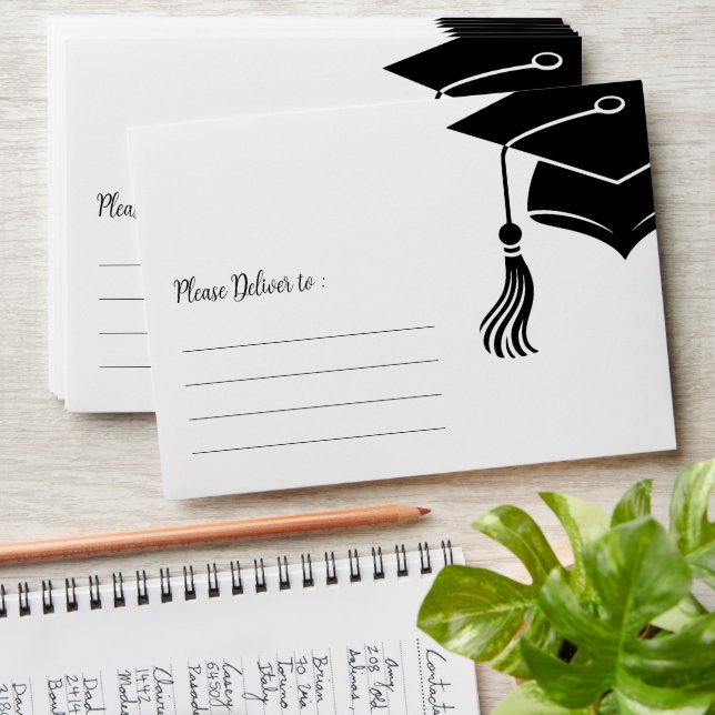 Custom Modern Grad Hat and Tassel Graduation Envelope (Stacked)