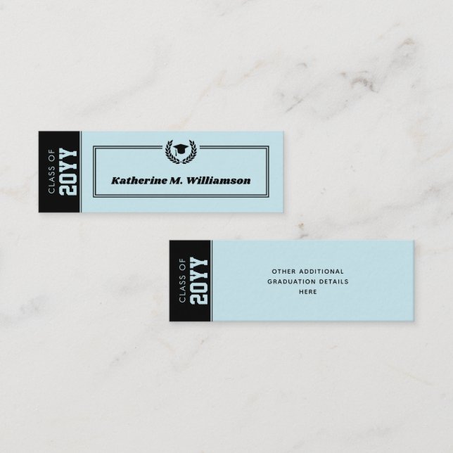 Custom Modern Graduation Name Card Inserts (Front/Back)