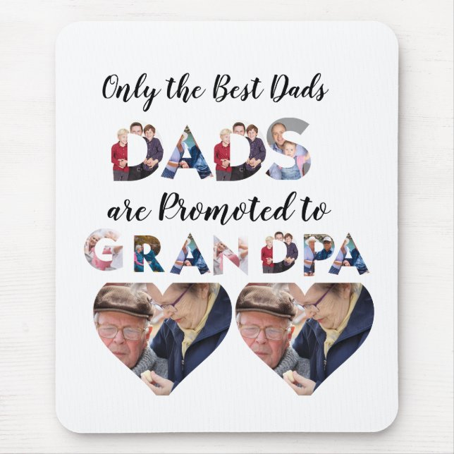 Custom Modern Grandpa 9 Photo Collage  Mouse Pad (Front)
