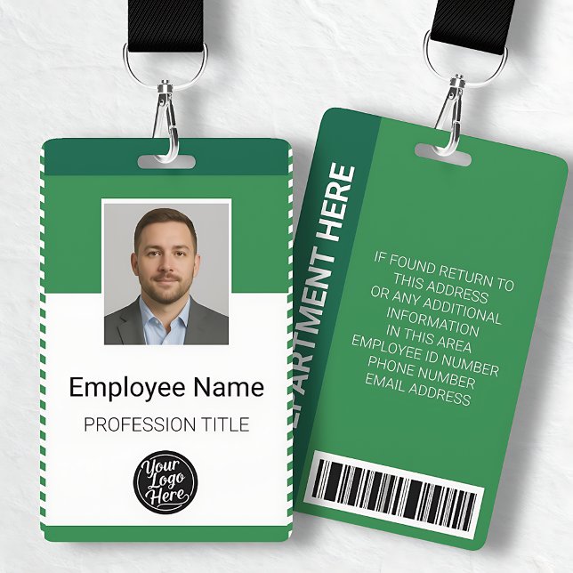 Custom Modern Green Employee Identification ID ID Badge (Custom Modern Green Employee Identification ID Badge)