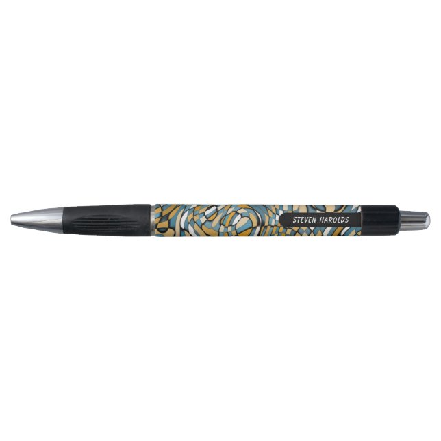 Custom Modern Grey Blue Taupe Brown Black Art (Front)