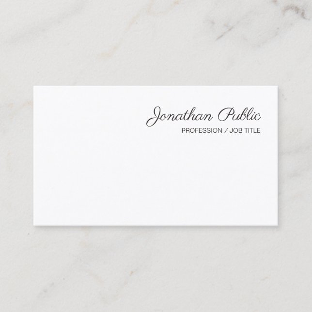 Custom Modern Handwritten Script Name Simple Business Card (Front)