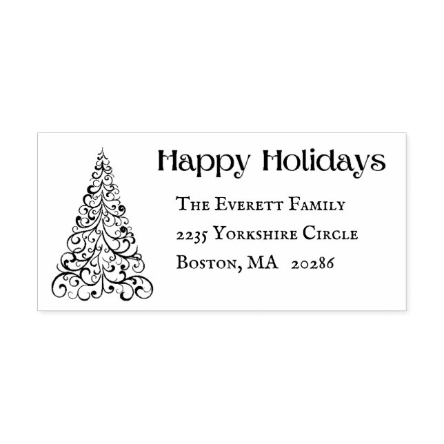 Custom Modern Happy Holidays Return Address Self-inking Stamp (Design)
