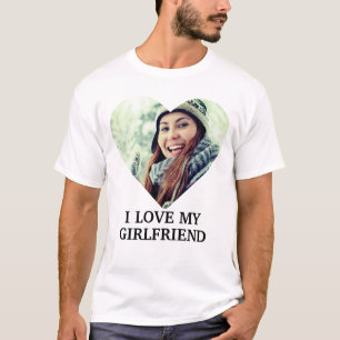 Custom modern heart photo I love my girlfriend. T-Shirt