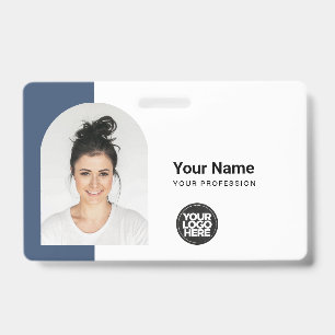 Custom Modern ID Card Simple QR Arc Photo Badge