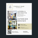 Custom Modern Interior Design Flyer<br><div class="desc">Elegant modern,  customisable interior design flyer.</div>