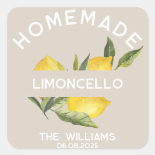 Custom Modern Italian Homemade Limoncello Labels